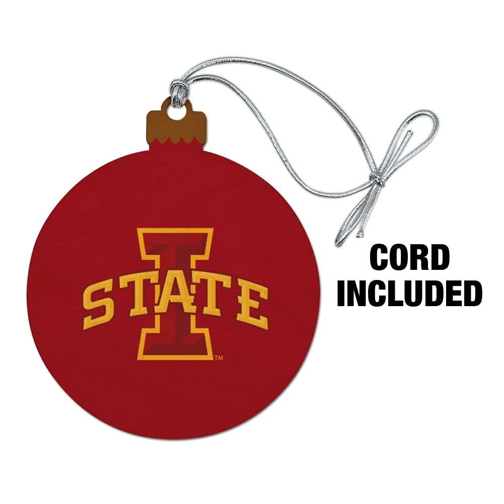 GRAPHICS & MORE Iowa State University Logo Wood Christmas Tree Holiday Ornament