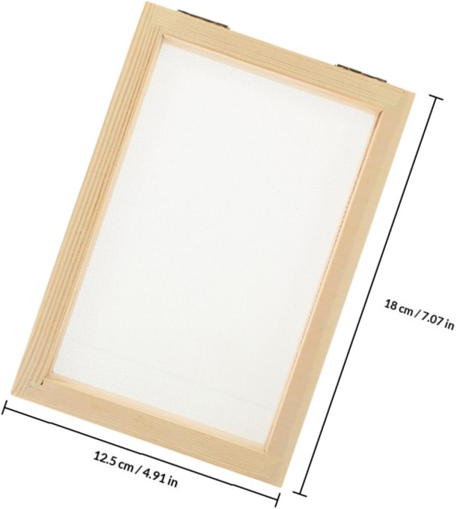 Tofficu 4Pcs DIY Wooden Paper Making Frame Set for Boys and Girls Handmade Paper Craft Screen Pine Wood Adjustable Size for Preschool Art Projects
