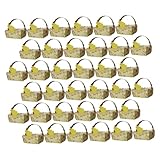WRITWAA 50 piezas Cajas para de Pascua Cestas Amarillas Decorativas Contenedores Resistentes para Snacks y Galletas Manuales para Fiestas Infantiles