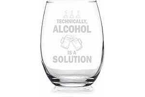 Technically Alcohol Is A Solution Stemless Wine Glass