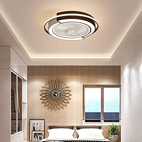 Ventilateur de plafond LED créatif et discret avec éclairage télécommandé blanc - 5
