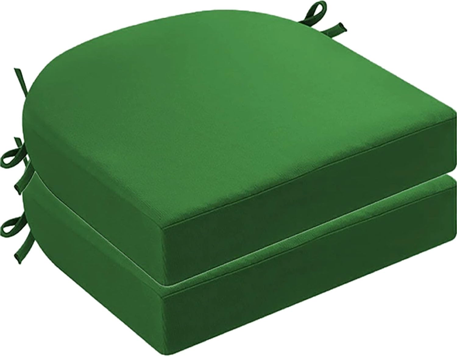 DOGACA Outdoor Chair Cushions Set of 2 4 6, Waterproof U-Shaped Seat Cushion with Ties & Zipper, Removable Washable Patio Chair Pads for Garden, Patio, Camp(16,2pcs:43 * 43 * 8cm)