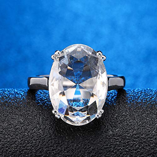 Fashion Women 925 Silver Large Oval Cut Aquamarine Gemstone Ring Engagement Wedding Jewelry Sapphire Topaz Women Ring3