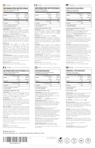 Multikollagen-Proteinpulver 400g – Typen I, II, III, V & X – Hydrolysiertes Weiderind, Wildfangfisch, Freilandhuhn & Eierschalenkollagen – von Revive Naturals