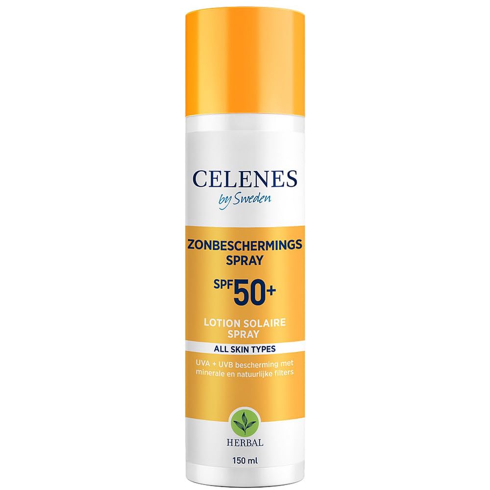 Celenes by Sweden Spray Solar Hierbas SPF50+ | Protección Orgánica y Mineral para Todos los Tipos de Piel | 150ml | Resistente al Agua, Sin Parabenos ni Alcohol