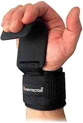 Strap Gancho com Munhequeira para Levantamento de Peso, Preto, Prottector