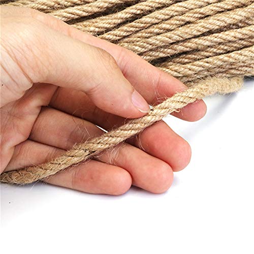 Bclla Zkenshan-Natural Jute Twine 6mm 8mm 10mm Natural Jute Rope Heavy Duty Twine Hemp Cord Macrame String DIY Handmade Decoration Pet Scratching, Natural Jute Fiber (Color : 6mmx10m)