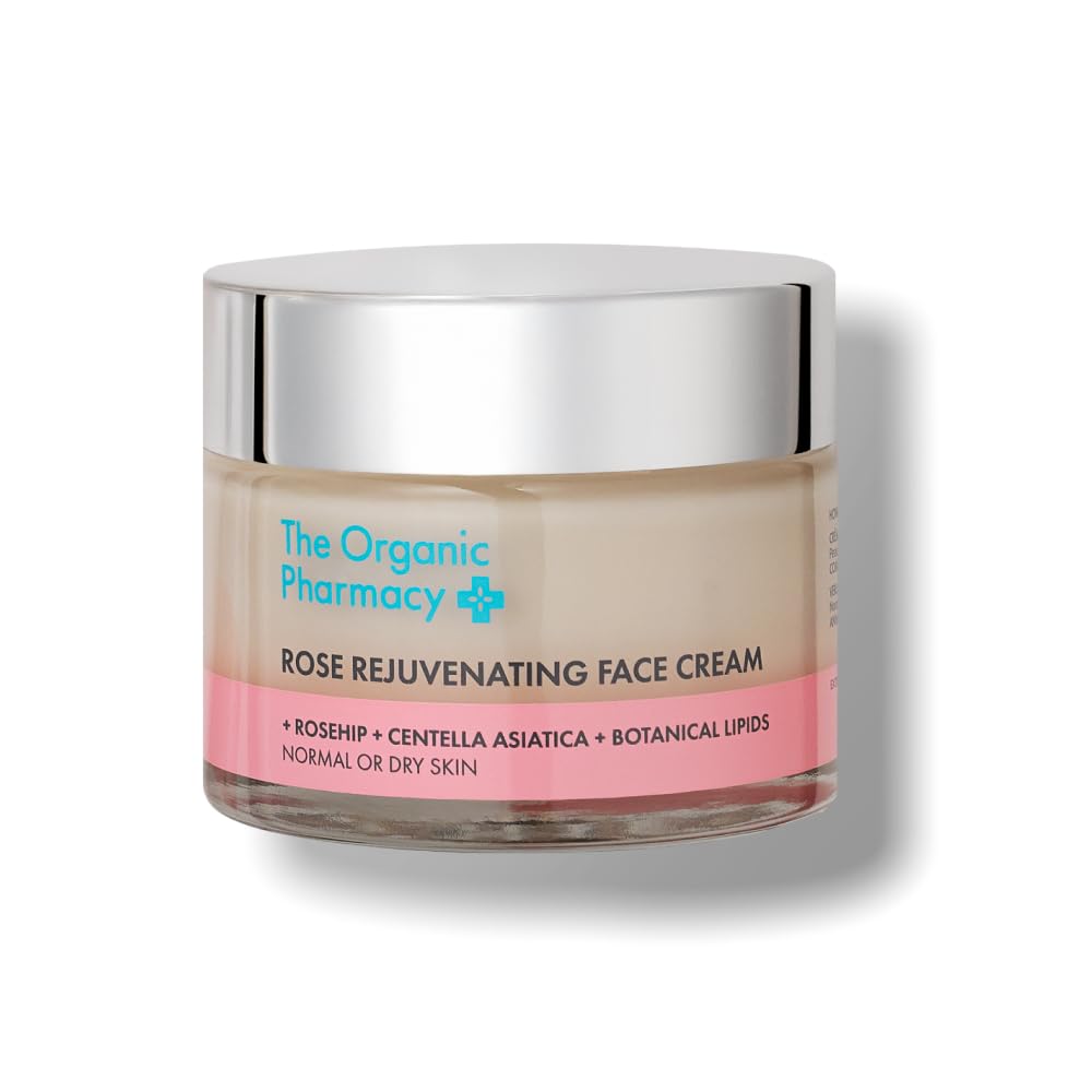 The Organic PharmacyRose Rejuvenating Face Cream, 50ml - Intensive wrinkle correction, Anti-ageing, With Rosehip, Centella Asiatica, Botanical Lipids, Organic 77%, Natural 81%