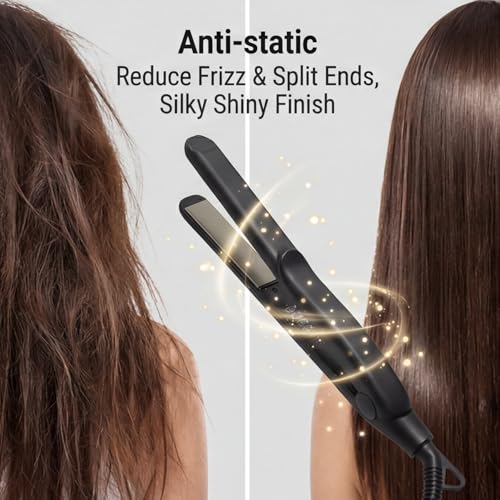 Plancha para cabello con temperatura ajustable y voltaje amplio miniatura 2