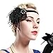 Produktbild ArtiDeco 1920s Feder Stirnband 20er Jahre Stil Art Deco Flapper Haarband Great Gatsby Stirnband Damen Kostüm Accessoires (Schwarze Feder mit elastischem Band)