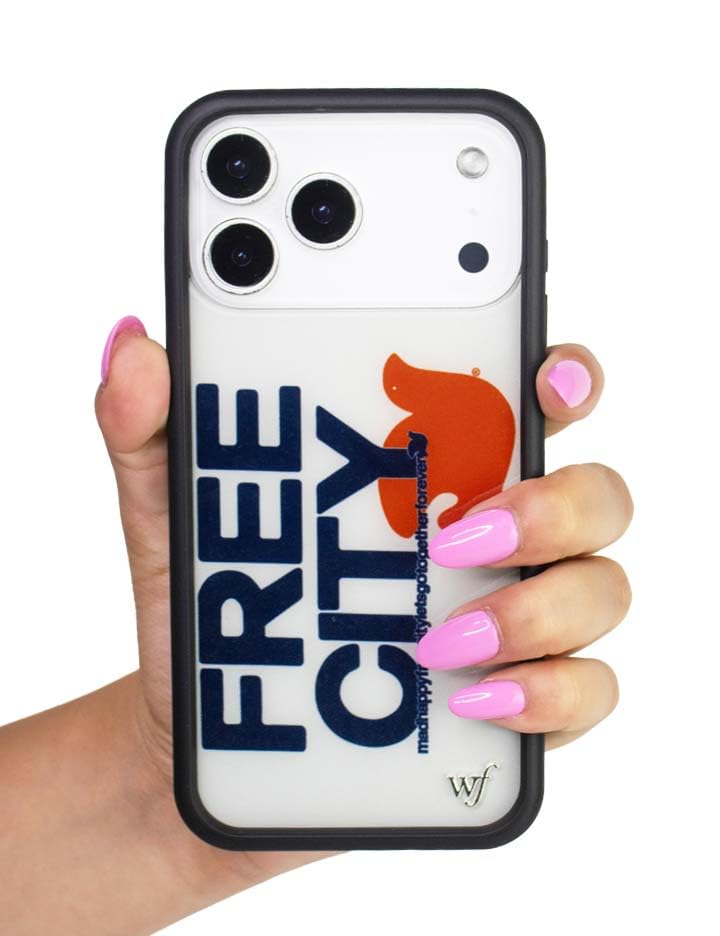 Image of Wildflower Cases - Compatible with iPhone 16 Pro Max | Protective Black Bumper, 6.5ft Drop Test Certified, Women Owned Small Business | Madhappy & Freecity Togetherforever White & Navy