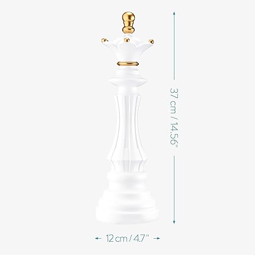 Miniatura 6 de Navaris Pieza de decoración de estatua de ajedrez, escultura decorativa de resina de 14.5 pulgadas de alto, adorno de decoración de figura de juego