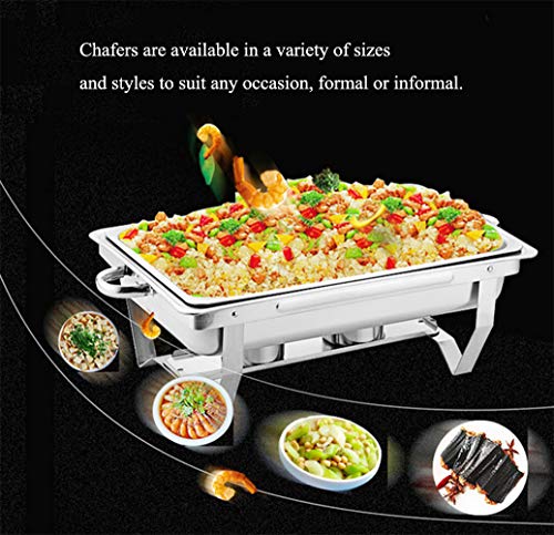 HSBAIS Speisenwärmer Buffetwärmer, 9,5 Qt Rechteckig Wärmebehälter Klappboden mit Deckel Chafing Dish Rechaud für… – Bild 3