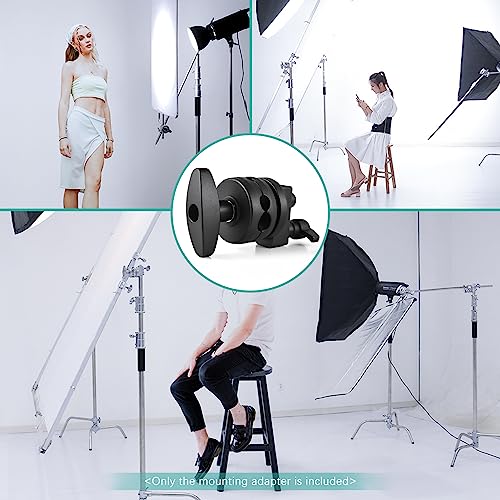 Image of Andoer Multi Functional Heavy Duty, Multi-Functional Light Stand Mounting Adapter Heavy Duty Swivel Head Holder Grip Head for Light Stand Extension Boom Arm Photography with 4 Mounting Holes