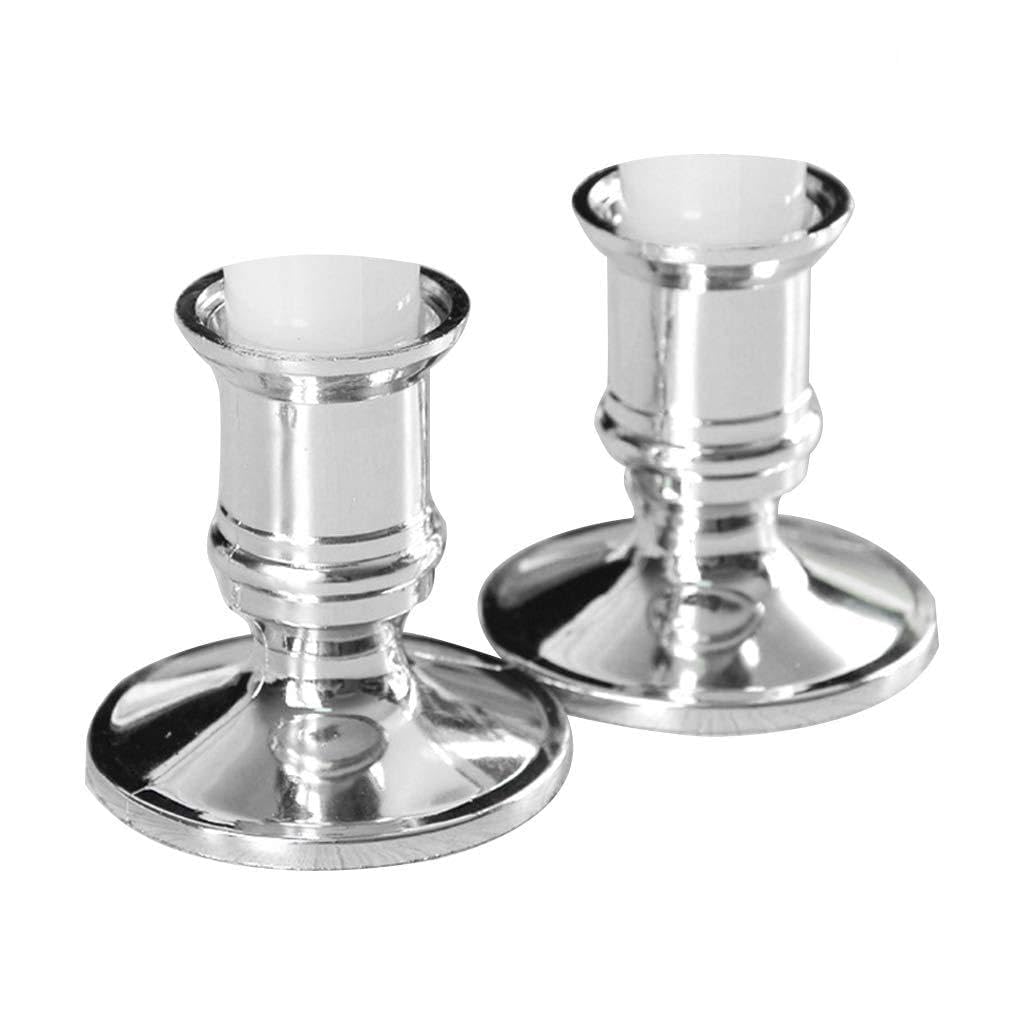 Maxtonser 2pcs Candle Base Holder Pillar Candlestick Stand For Electronic