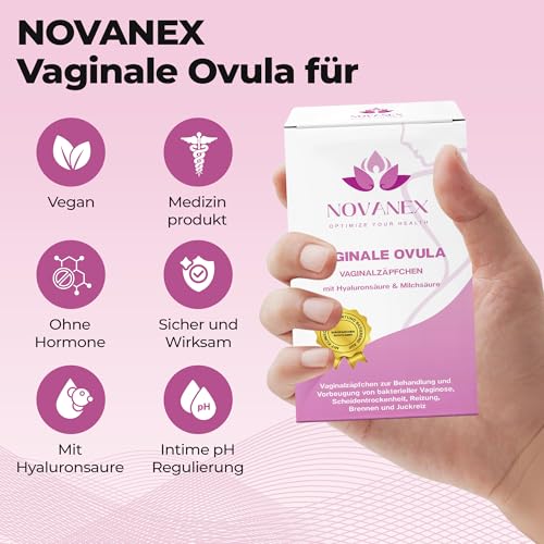 vaginalzäpfchen mit Milchsäure & Hyaluronsäure | bei bakterieller Vaginose und Scheidentrockenheit – Lindert schnell Reizungen, Juckreiz, Brennen, Geruch und Ausfluss. Flora intima. Hormonfrei, 10pcs
