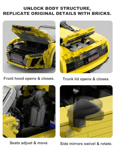 RASTAR Kit de Bloques para Audi R8 Spyder 1:14 miniatura 4
