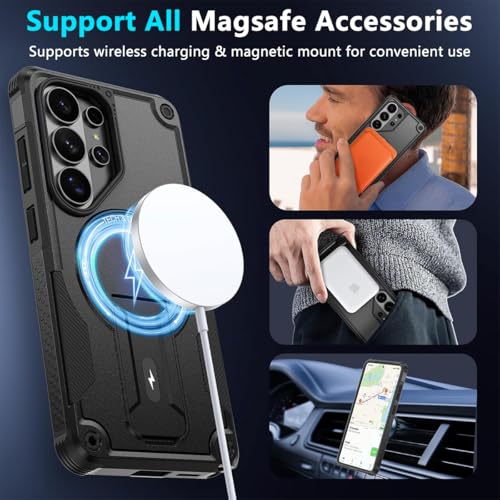 Image of ZORBES for Samsung S26 Ultra Case with Kickstand, S26 Ultra Back Cover with TPU, PC Bumper Edge, Wireless Charging Compatibility, Anti Slip Anti-Scratch Phone Case for Galaxy S26 Ultra 5G 6.9inch