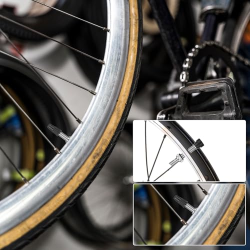 4 Pcs Presta Valve Stem 40 mm Tubeless Valve Stem Tubeless Bike Valve Adapter with 4 Pcs French Stem Valve Core Removal Tool for Bicycle MTB Road Bike Tubeless Tires Repair - Thumbnail 4