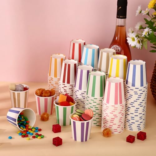 Image of Zeyune 500 Pieces 4.5 oz Ice Cream Cups Disposable Bulk Ice Cream Bowls Yogurt Dessert Cups Disposable Soup Bowls for Snack Hot or Cold Food, Wedding Baby Shower Birthday Party Supplies, 10 Colors