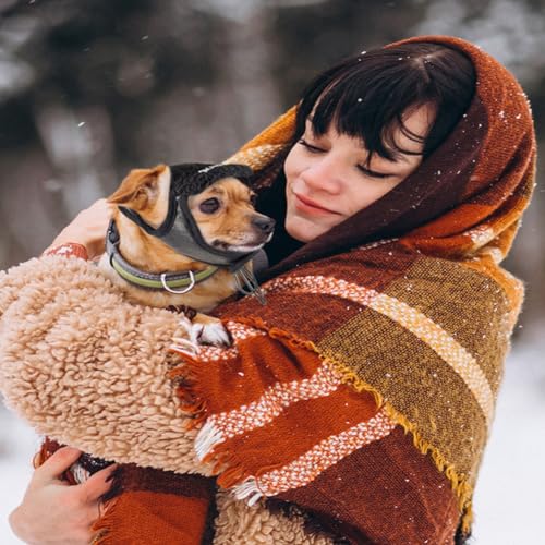 Rockreyoa Winter Warme Hundemütze mit Ohrenklappen Pilotenmütze Haustier Fliegermütze Wintermütze Hundehut Outdoor Kostümkappen für Hunde Party Fotografie Kostüm Feste Outdoor-Aktivitäten Braun L