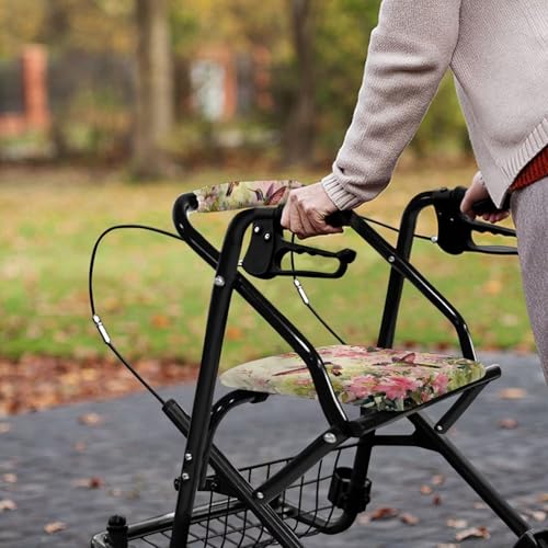 Image of Adjustable Walker Seat and Backrest Covers, Hummingbird Soft Rollator Accessories, Universal Seat Covers for Seniors Women Men