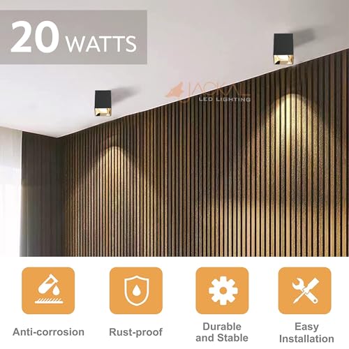 Image of JACKAL LED 20 Watts Warm White Square Surface Light Cylindrical Shape Indoor Ceiling Mounted Spot Light Cob Down Light Aluminium Body - Rose Gold