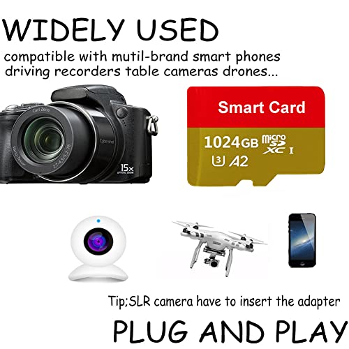 Micro Sd Card 1Tb Memory Card 1024Gb Tf Card With Adapter Class 10 High Speed Micro Card For Android Phones/Pc/Computer/Camera #TOP3