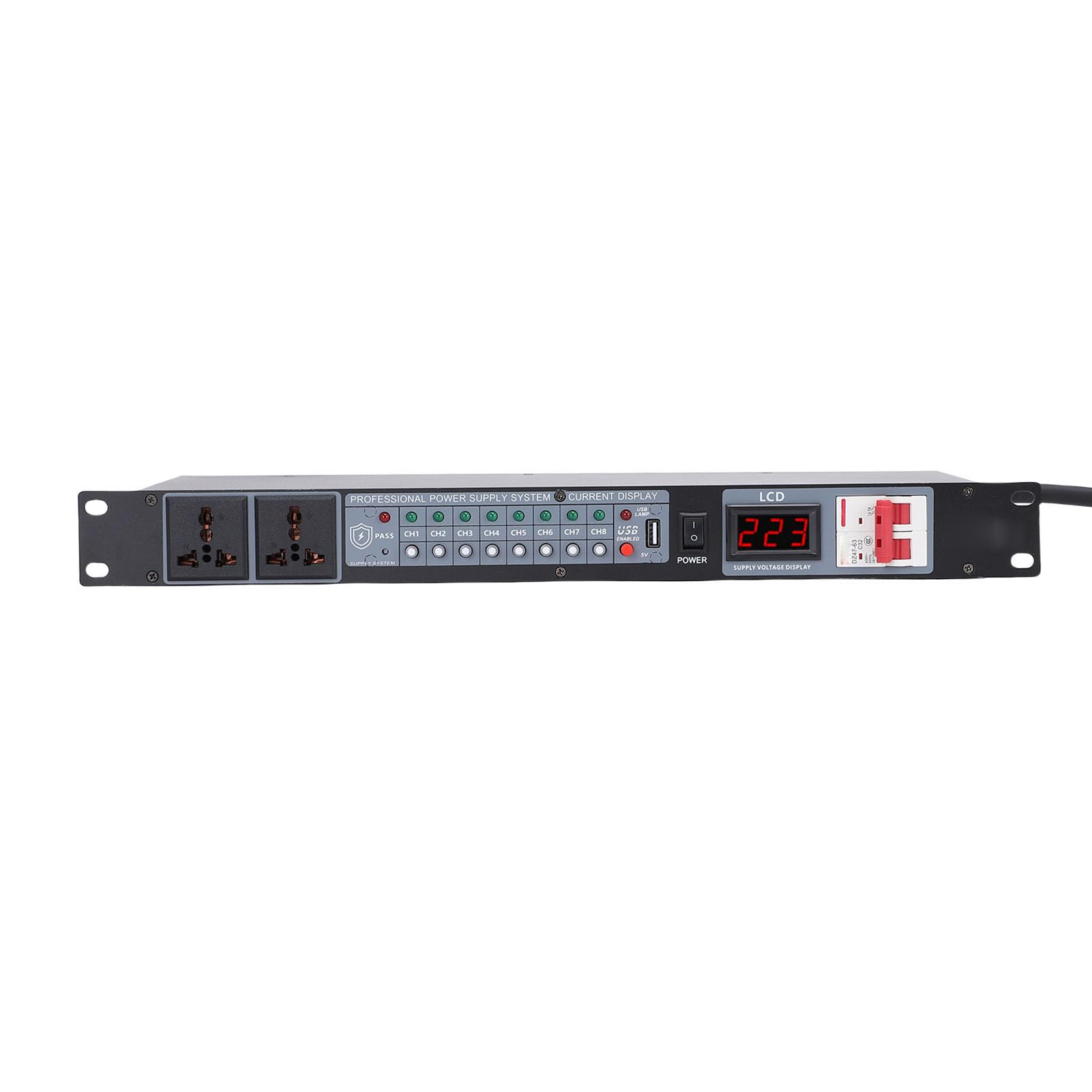 Tonysa 10 Kanal Power Sequencer, Professioneller Leistungssequenzer mit Digitaler Spannungsanzeige, für Bühnenverstärker, Lautsprecher und Hochleistungsgeräte