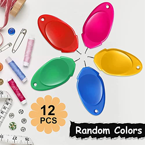 Toovren Needle Threader For Hand Sewing 12 Pcs Plastic Wire Hook Simple Threader For Needles Small Eye Needle Threader For Sewing Machine Needle Threader Tool For Sewing Crafting #TOP4