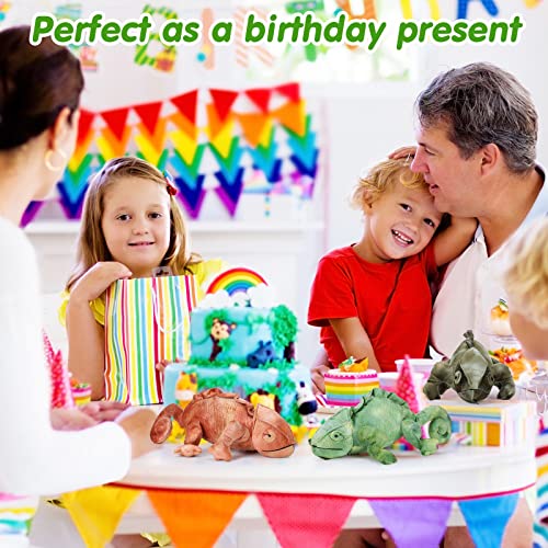 Hungdao 3 Pieces 10 Inch Lizard Stuffed Animal Plush Toy Easter Day Realistic Plush Doll Gift For Kids Lifelike Wild Reptiles Stuffed Animal Toy, Orange, Green, Dark Green #TOP6