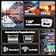 Wielio 2025 Neuer Upgraded Full HD 1080P Beamer, 20000 Lumens, 4K Unterstützung, Android 11, WiFi 6＆ Bluetooth 5.2, automatische Trapezkorrektur, 120° schwenkbarer Heimkino Beamer