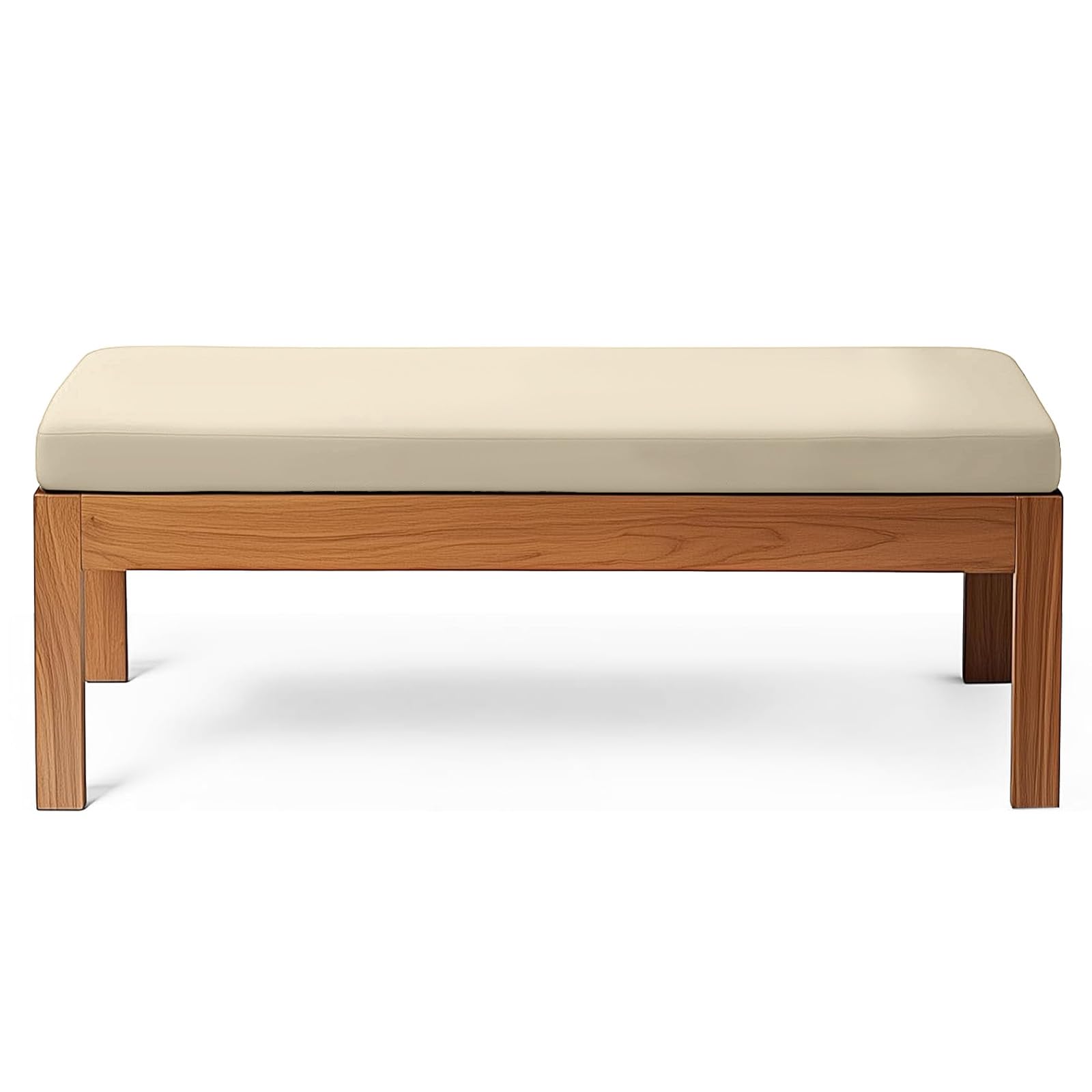 RZYW Cojín para Banco de Jardín Impermeable de 2/3 Plazas,Cojines para Bancos de Exterior Interiores,Cojines de Asiento Espuma Espesa para Muebles,Ventana,Patio,Silla Larga,Beige,200x35x5cm