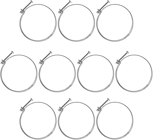 POWERTEC Abrazadera de manguera de doble alambre de 4 pulgadas con perno, paquete de 10 abrazaderas de manguera ajustables para colector de polvo,