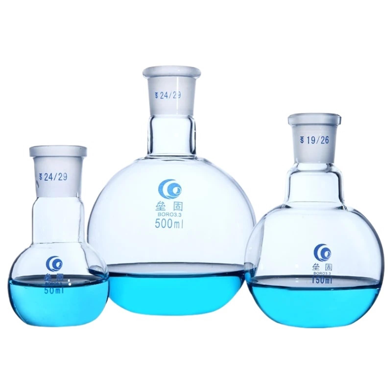 Kolba jednoportowa, dno, grube szkło borokrzemowe, odporność na wysokie temperatury, standardowa kolba laboratoryjna(1000ml kaliber 24mm)