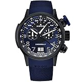  Edox Chronorally Herren-Armbanduhr 48mm Armband Leder Blau Gehäuse Titan Batterie 38001 TINNBUF3 BUF3