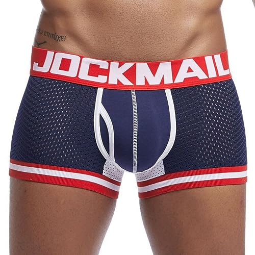 JOCKMAIL Men's Boxer Briefs with Mesh Holes Breathable and Comfortable Men's Underwear