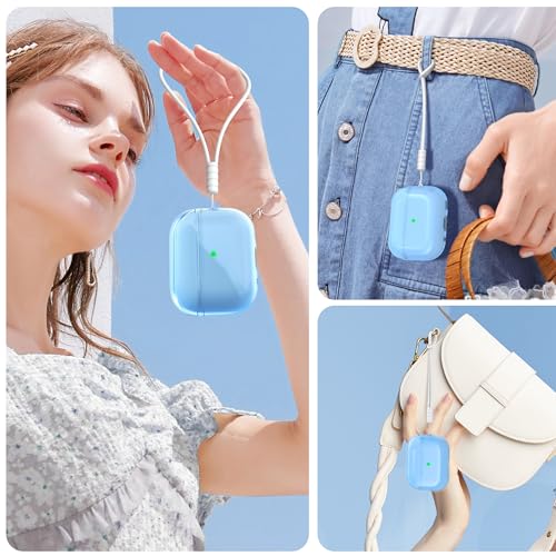Image of Airpods Pro 2nd /1st Generation Case Cover, Compatible with Airpods Pro Case 2nd Gen USB C Charging Port, Clear Soft Transparent Military Grade Shockproof Case, Clear Blue