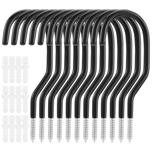 HonQiShiMY 12 Pcs Crochet de Vélo, Support Velo Mural, Crochets de Rangement, support de vélo adapté à une utilisation polyvalente, pour abri, garage, revêtement plastique pour support mural/plafond