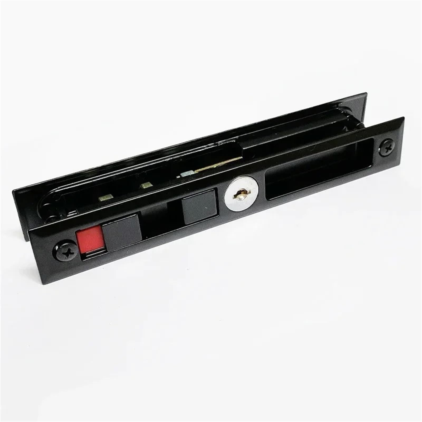 Serrure porte coulissante noire avec 2 clés en laiton antirouille et loquet robuste