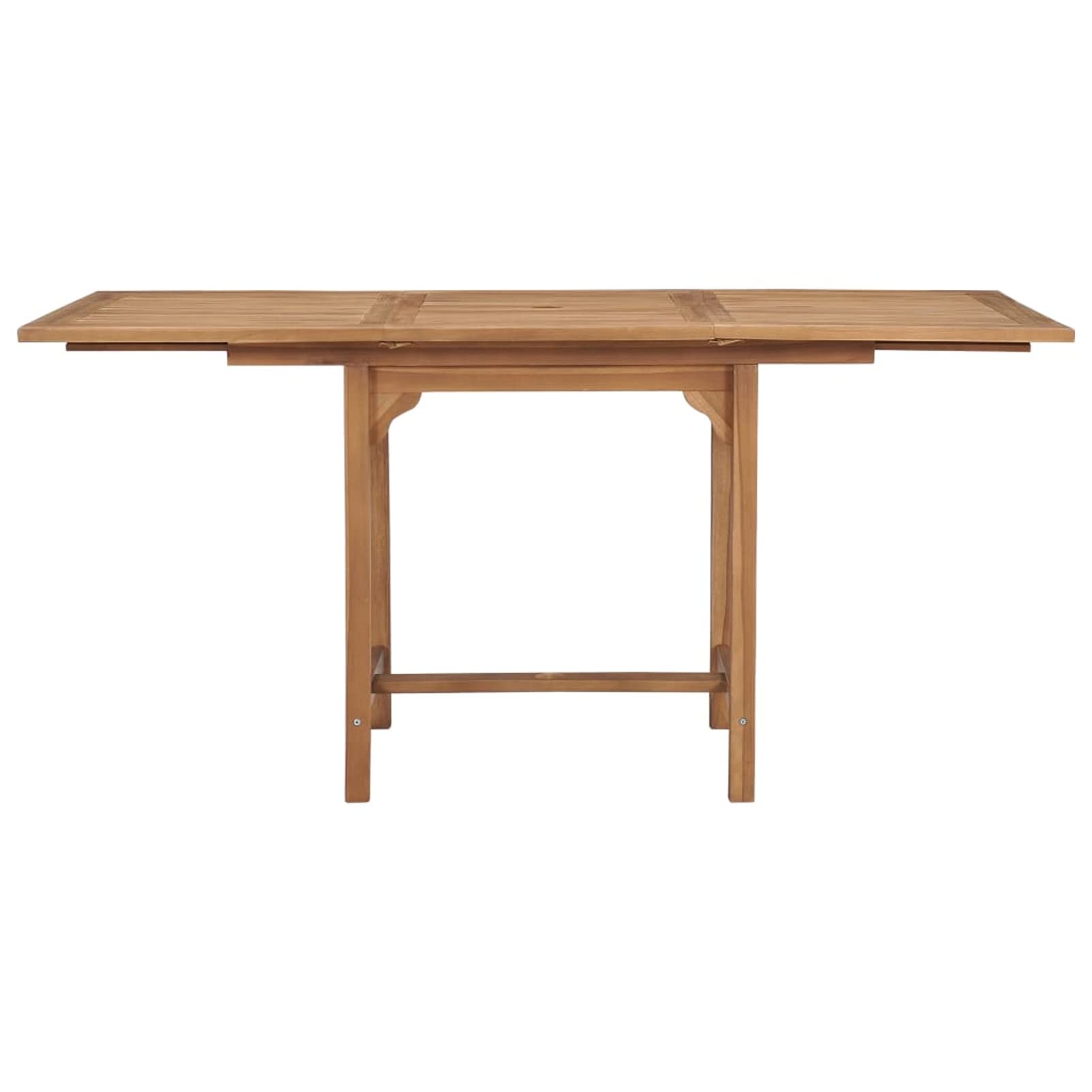 Homgoday Mesa de jardín Extensible Madera Maciza Teca (110-160) x80x75cm Mesa Jardin Exterior Madera Mesa Auxiliar Mesa Comedor