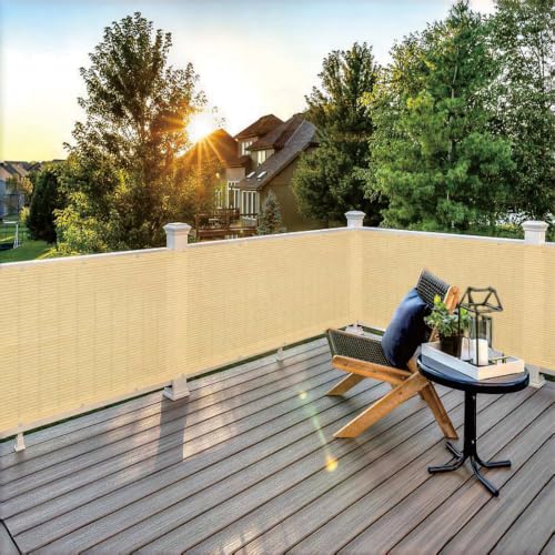 Brise vue jardin occultant jaune sable avec œillets et corde HDPE - 2