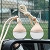 3 Pcs Hanging Car Air Freshener Diffuser 6ml Essential Oil Aromatherapy Fragrance Perfume Bottle Empty Froasted Glass Pendant Vials with Wooden Caps String #4