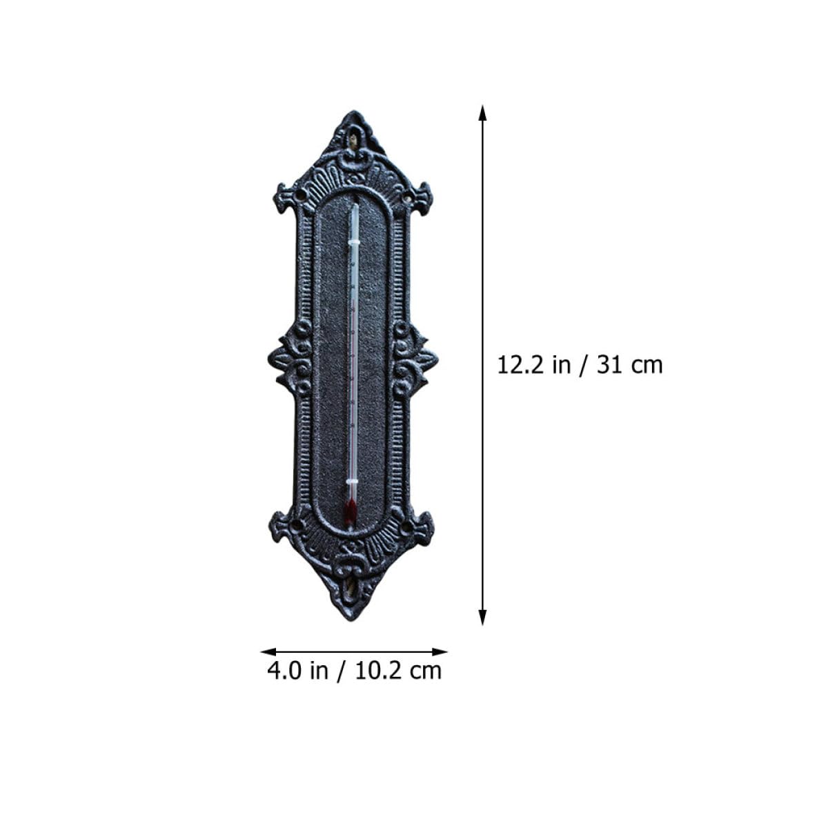 Innenthermometer Klassisches Gewächshaus Thermometer aus Eisen mit Hygrometer Schwarzes Wandmontierbar für Garten und Innenräume