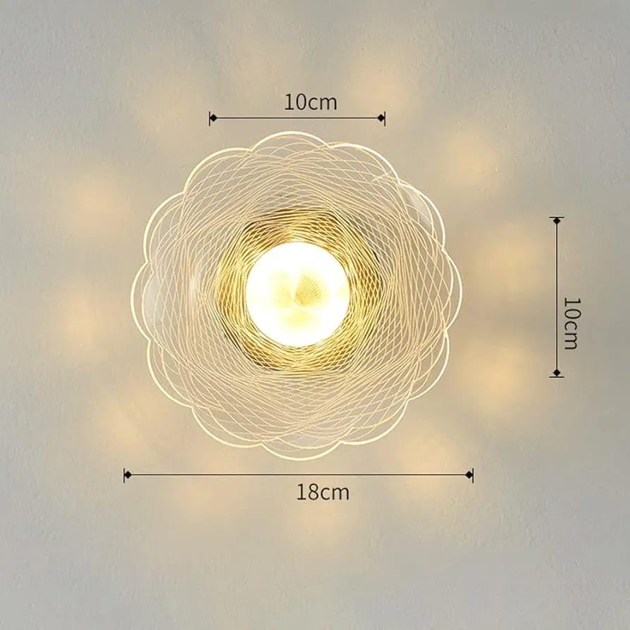 Image of Glowave Golden Acrylic Light Flower Design Wall Lamp Light for Living Room Bedroom Bedside - Tricolour (White, Warm White, Natural White) 7044-W (Flower B883)