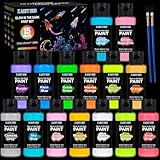 Photo Gallery x arty hub colore notturno glow in the dark acrilico, 15 colori vivaci (60 ml/bottiglia) con 2 pennelli, colore fluorescente durevole per interni ed esterni Photo Gallery x arty hub colore notturno glow in the dark acrilico, 15 colori vivaci (60 ml/bottiglia) con 2 pennelli, colore fluorescente durevole per interni ed esterni