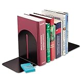 STEELMASTER Fashion Steel Bookends, 1 Pair, 5.9 x 7 x 5 Inches, Black (241017104)