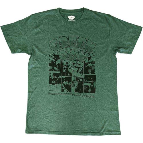 Rock Off officially licensed products Green Day T Shirt Dookie Frames Band Logo Nouveau Officiel Homme Vert Size L