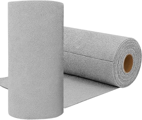 Image of Microfiber Cleaning Cloth Roll 25x25CM - Reusable Tear-Away Towels Washable Super Absorbent Lint Free Cleaning Rags for Kitchen, Car, Garage and Home (Multicolor 2 Roll, 20 Pack)