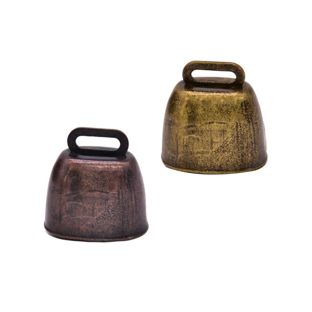 EXCEART Cloche De Pâturage en Fer pour Animaux - 2Pcs Clochettes Anti-Perte pour Moutons Chevaux Et Vaches - Sonnettes Élégantes Et Pratiques De 3.5X3.5X2.0Cm